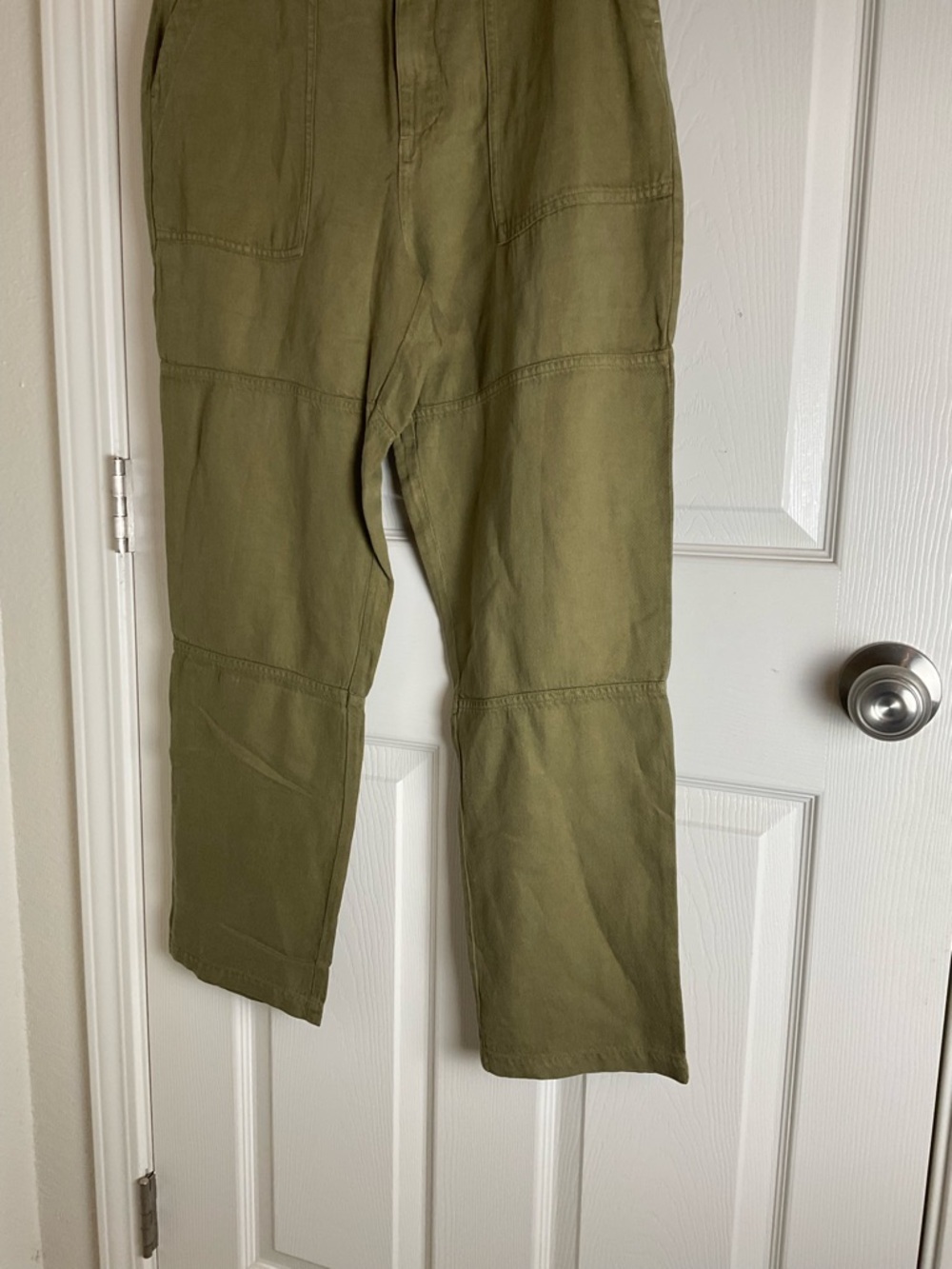 Cloth & Stone Olive Green Tencel Linen Utility Seamed Pants Size 27 - Picture 3 of 9